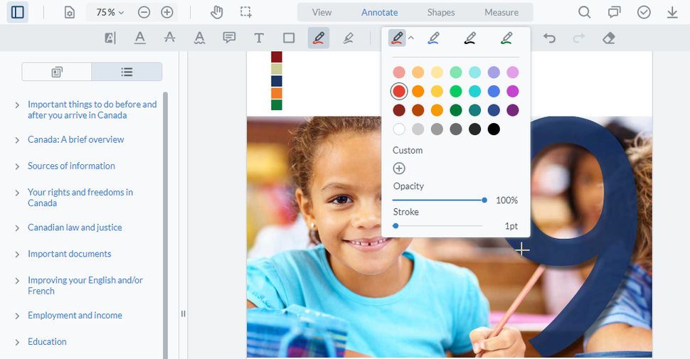students use highlighting and other annotation tools