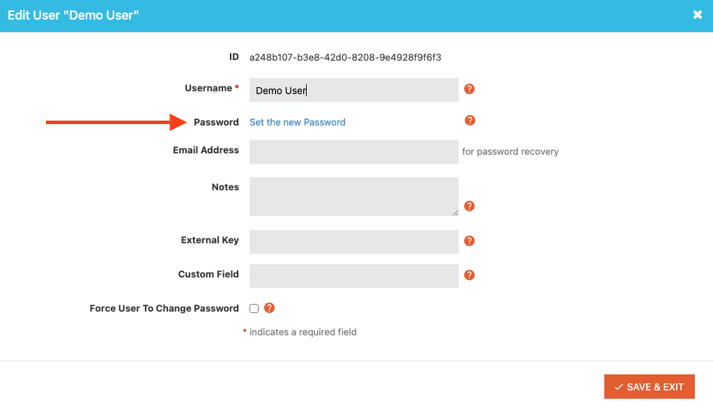edit user demo user